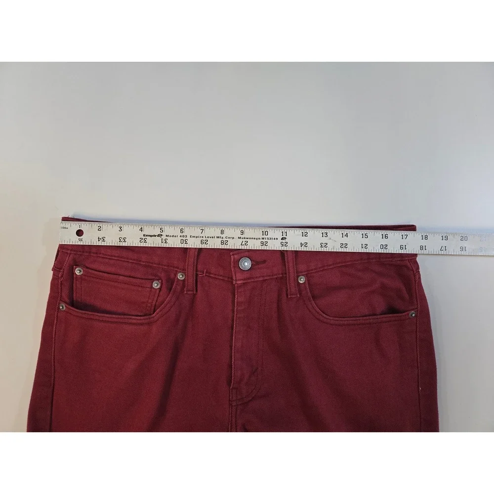 Levis 511 Slim‎ Fit Jeans Mens 34x32 Burgundy Maroon Red Pants 04511-1907